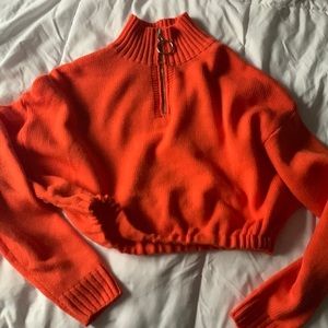 Bright orange sweater set